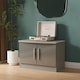 image 2 of Windsor Compact 2 Door Cupboard in Grey Gloss / Dusk Grey (Ready Assembled) | Grey | Grey Gloss / Dusk Grey