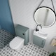image 3 of Power Cloakroom Bundle - Right Wall Hung Vanity Unit, Concealed Cistern WC Unit, Toilet & Tap, 440mm - Grey/Black - Balterley Brown