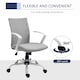 image 6 of Vinsetto Office Chair Linen Swivel Computer Desk Chair Home Study Task Chair with Wheels, Arm, Adjustable Height, Light Grey