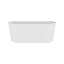 Balterley Contemporary Oval Freestanding Bath: Modern Double-Ended Luxury Acrylic Bath | White | White | 1500 x 730 x 590mm