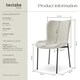 image 6 of Dining Chair Tessa - ergonomic high backrest, slim steel legs, soft fabric - per piece White | Woven Fabric Off-White/Black
