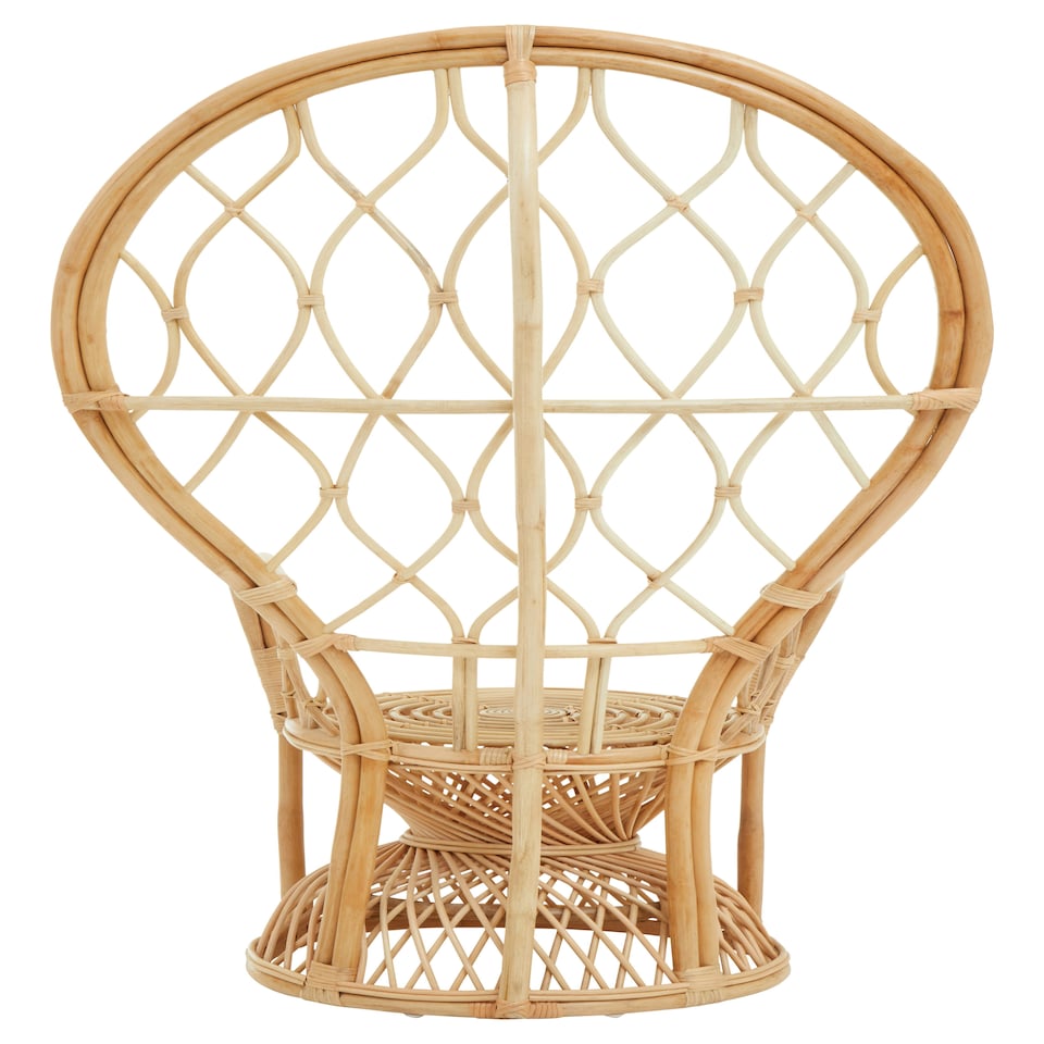 image 1 of Interiors by Premier Brown Natural High Back Rattan Peakcock Chair, Rattan Arm Chair, Rattan Patio Chair for Home, Garden