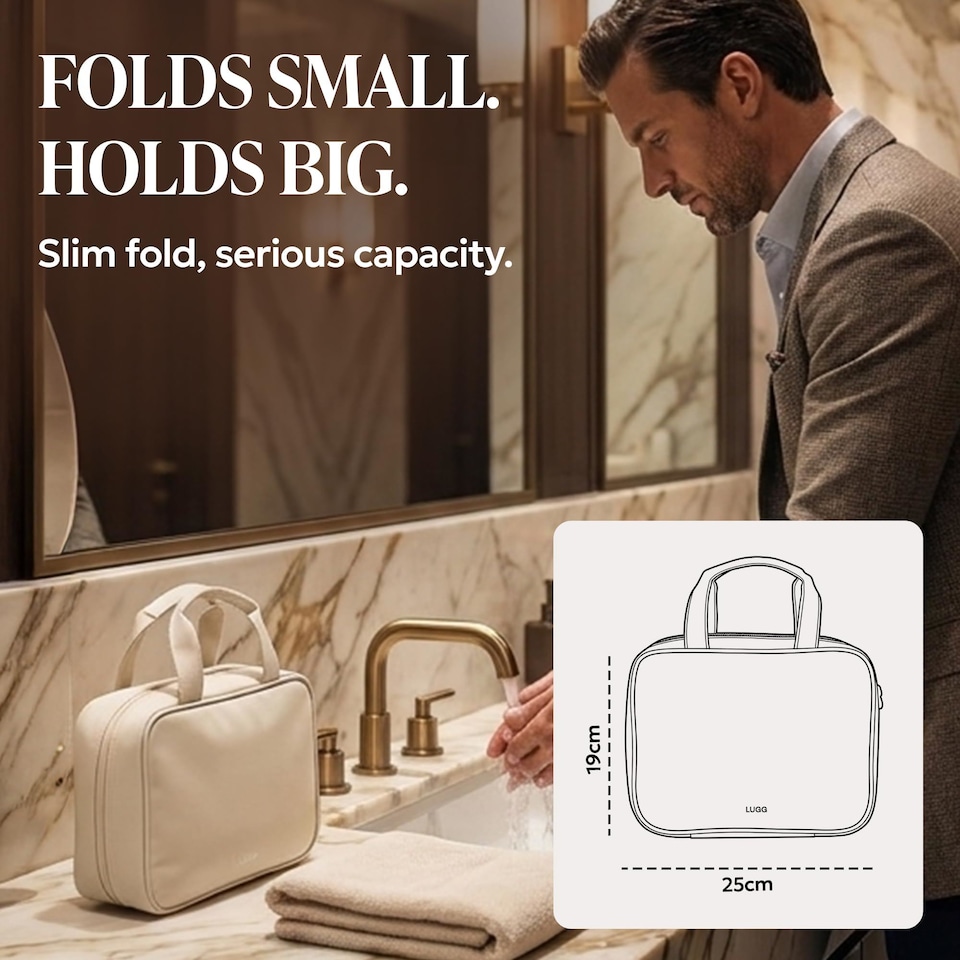 image 1 of Lugg Hanging Toiletry Bag Waterproof Travel Organiser with 360 Swivel Hook