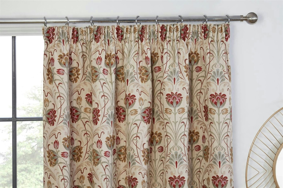 image 1 of Aylesbury -Fully Lined Curtains - Pencil Pleat - 100% Polyester (Natural, 46''x 72'' - 117cm x 183cm (Pair)) | Cream | Cream