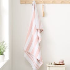 Bianca Reversible Stripe Cotton Jacquard Bath Towel | Pink | Blush Pink | Bath towel