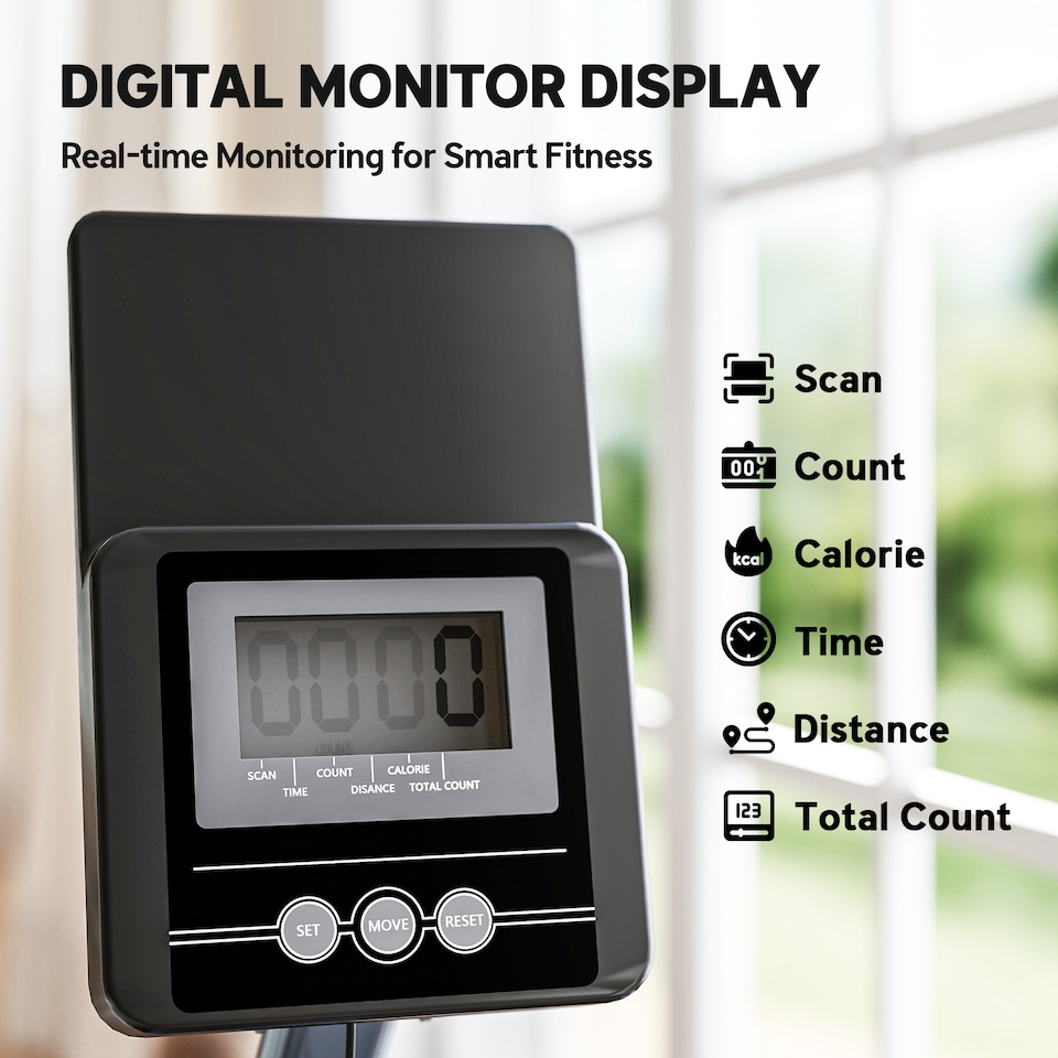 image 1 of SPORTNOW Water Rowing Machine with Adjustable Resistance, Vertical Storage