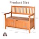 image 3 of COSTWAY Multifunctional Patio Storage Bench W/ Liner Brown