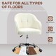 image 5 of HOMCOM Vanity Swivel Chair, Teddy Fleece Office Desk Chair with Adjustable Height for Home, Study, Bedroom, Makeup, Cream White