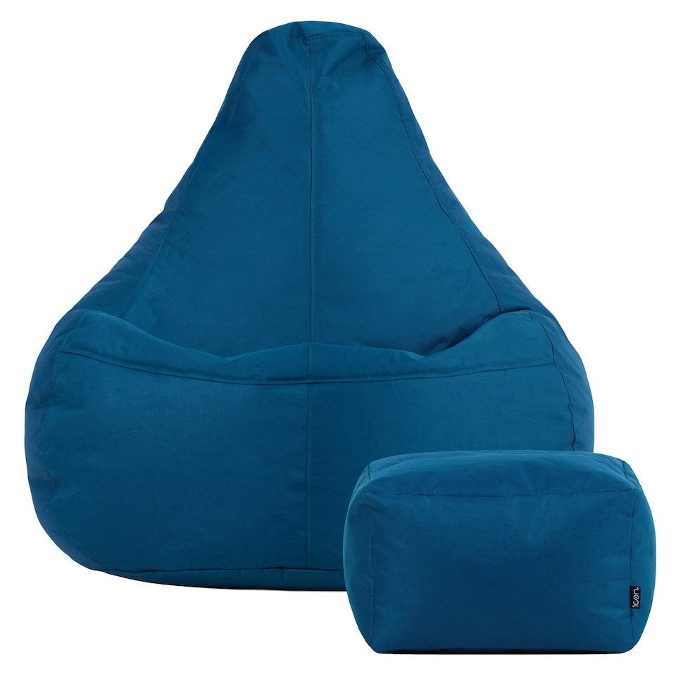 image 1 of icon Dalton Water-Resistant High Back Beanbag and Footstool, Teal