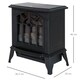 image 7 of HOMCOM Freestanding Electric Fireplace Heater w/ LED Flame 1000W/2000W Black
