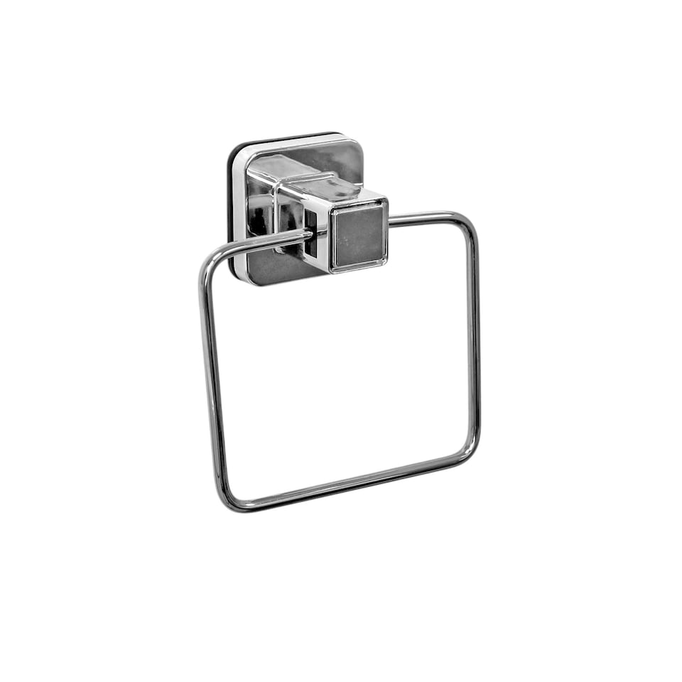 image 1 of Showerdrape Pushloc Stainless Steel Suction Wall Mounted Towel Ring | Silver | Chrome | 1
