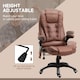 image 5 of Vinsetto Office Chair, Ergonomic Desk Chair with 6-Point Massage and Back Heated, Microfiber Cloth Computer Gaming Chair with Arms, Lumbar Support, Brown
