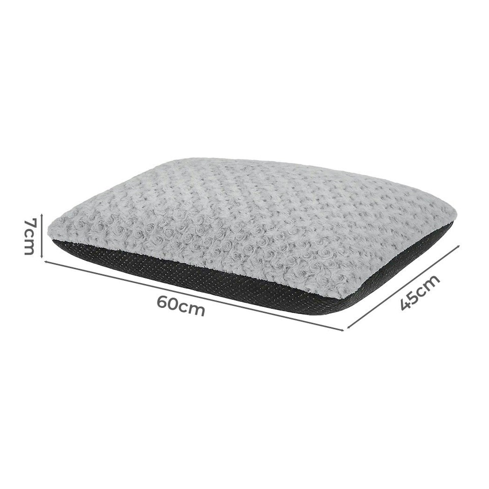 image 1 of Skylos Pet Bed Dog Calming Soft Warm Plush Mattress Comfy Removable Washable Cover Grey | Grey | Small
