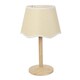 image 1 of ValueLights Triston Light Wood Table Lamp Scallop White Trim Shade and Bulb
