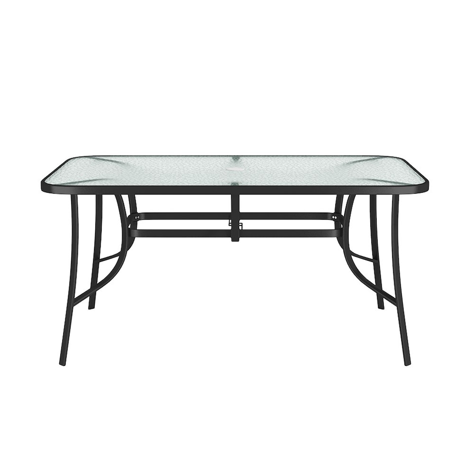 image 1 of Living and Home 150cm Tempered Glass Outdoor Coffee Table （Chair Not Included）