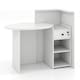 image 4 of COSTWAY Reception Desk with Lockable Drawer White & Black Black
