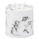 image 3 of Hill Interiors Luxe Collection Marble Effect 3 Wick Electric Candle - White/Black - 30cm x 15cm x 15cm