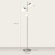 image 5 of HOMCOM 3-Light Tree Floor Lamps for Living Room, Modern Standing Lamp for Bedroom with Globe Lampshade, 3000K/4000K/6000K Colour Temperatures, Steel Base, Silver Tone | Silver