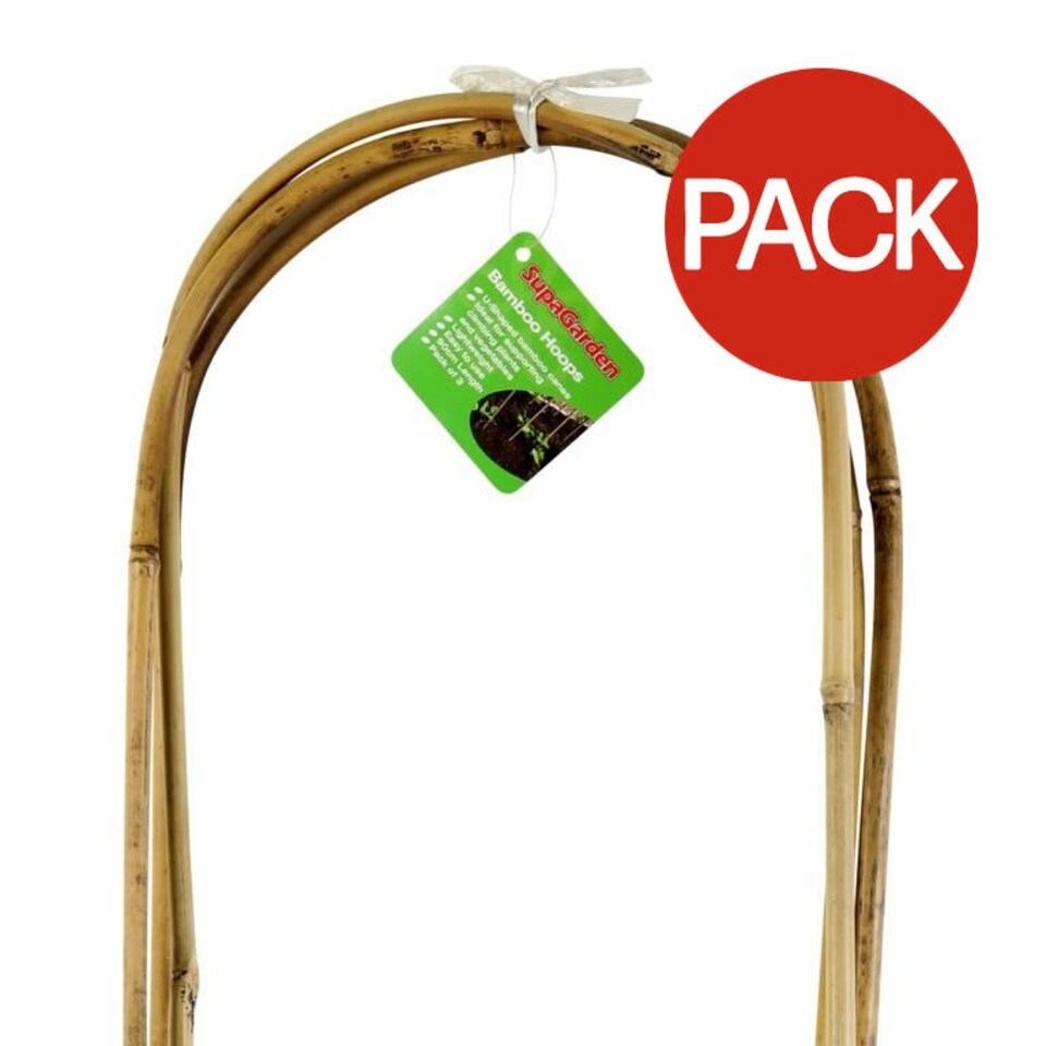 image 1 of SupaGarden U-Shaped Bamboo Canes (Pack Of 3) - Cream - One Size