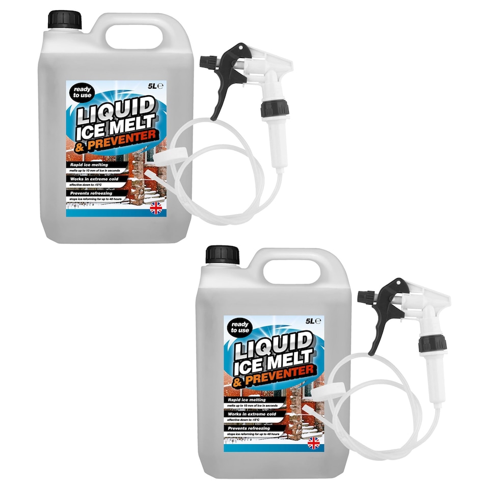 image 1 of 1 x 5L Rapid Liquid Ice Melt & Preventer with Long Hose Trigger Effective Down to -15 Degrees Celsius
