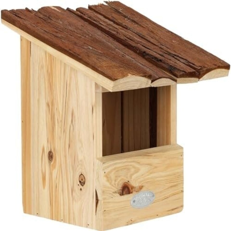 image 1 of Bark Roof Bird House Robin Fsc 100% Multi
