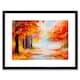image 1 of Autumn Trees Forest Landscape Bright Painting 9x7" Black Framed Wall Art Print
