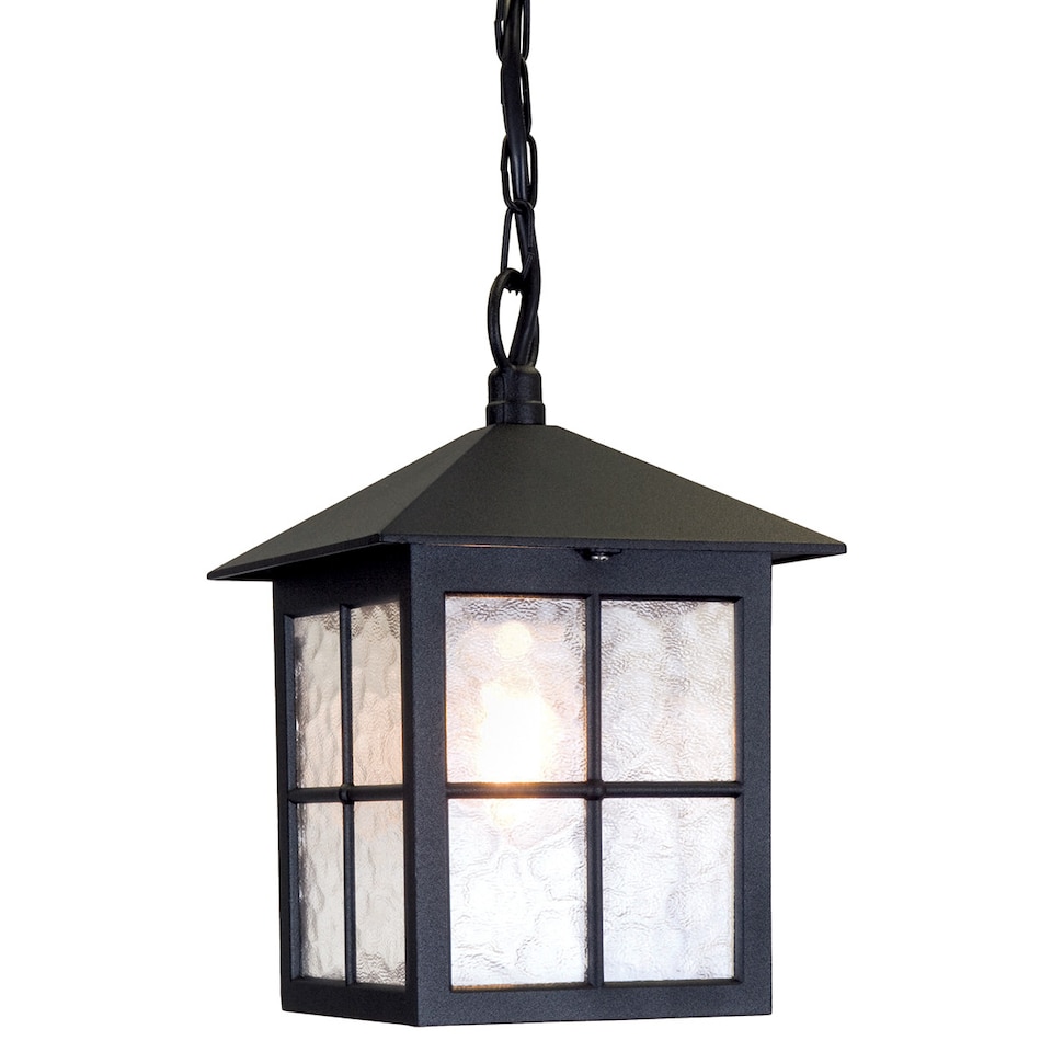 Winchester 1 Light Outdoor Ceiling Chain Lantern Black IP43, E27