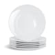 image 1 of Glim Glam Dessert Plates Set 7.5” Porcelain White 48pc Set Rim White