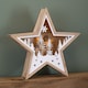 image 6 of 23cm Battery Operated Wooden Star Shape Woodland Scene Christmas Decoration