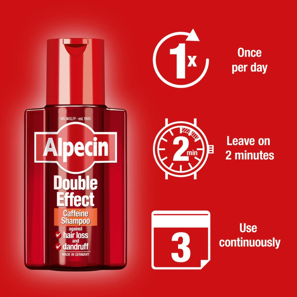 image 1 of Alpecin Double Effect Shampoo 3x 200ml