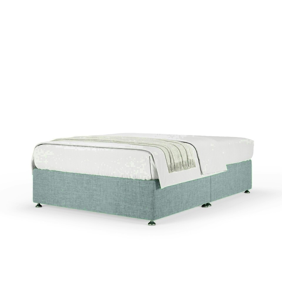 image 1 of Duckegg Linen No Drawer Divan Base Single