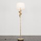 image 2 of ValueLights George Monkey Gold Floor Lamp White Taper Shade & Bulb | White