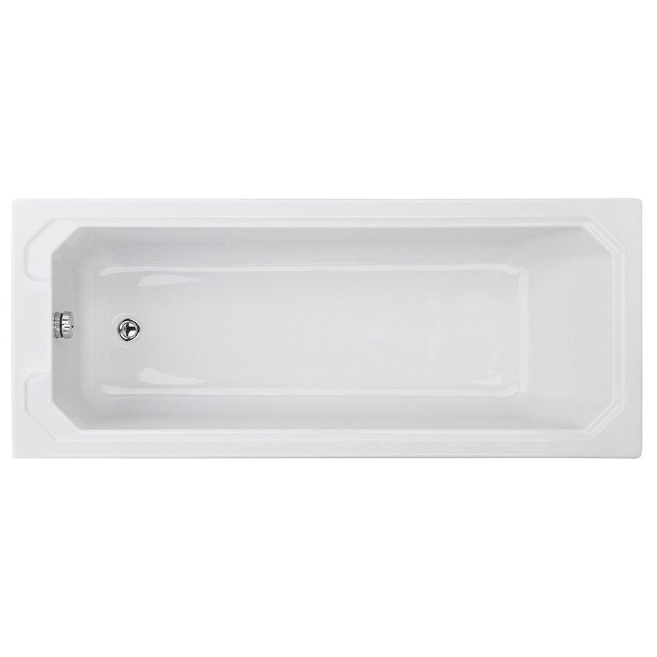 image 1 of Harrington Straight Single Ended Shower Bath Tub, 1700x750mm - White | White | White | 1