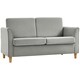 image 1 of HOMCOM Double Seat Sofa Linen Upholstery Loveseat Couch w/ Armrests, Light Grey