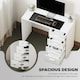 image 3 of HOMCOM Computer Writing Desk with 4 Drawers, High Gloss Home Office Workstation
