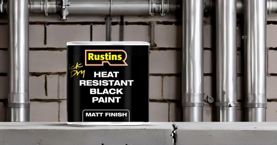 image 1 of Rustins Quick Dry Heat Resistant Black Paint Matt Finish 500ml | Black | 1