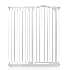 Safetots Extra Tall Curved Top Safety Gate, 116cm - 125cm, Matt White, Extra Tall 100cm in Height, Pressure Fit Stair Gate, Baby Gate for Doors Hallways and Spaces, Safety Barrier, Easy Installation