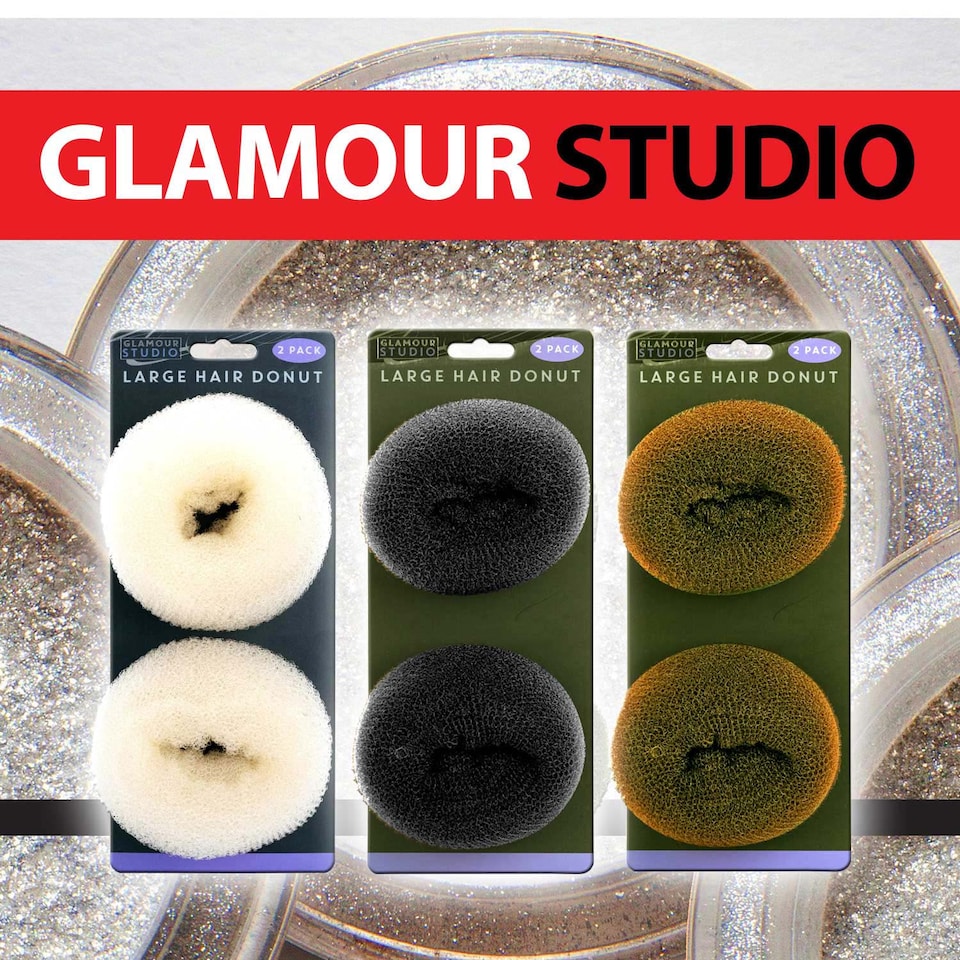 image 1 of PMS Large Brown Hair Donuts 2-Pack - Mesh Bun Makers