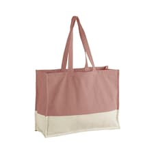 Westford Mill EarthAware Contrast Organic Shopper Bag - Rose/Natural - One Size