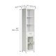 image 3 of Teamson Home Delaney Multi Functional Tall Free Standing Linen Storage Tower with Single Drawer