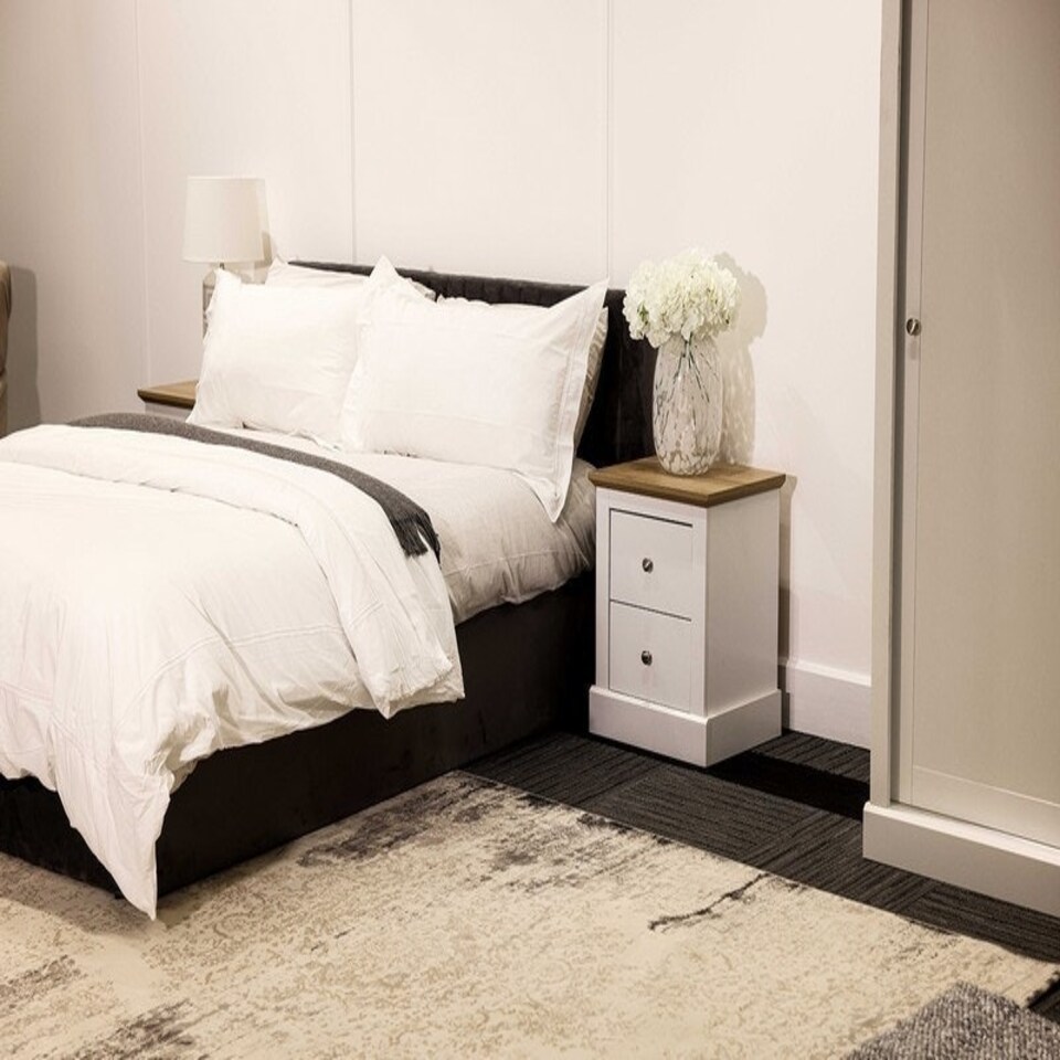 image 1 of Devon Bedside Cabinet - Particle Board - L39.5 x W45.9 x H55.2 cm - White