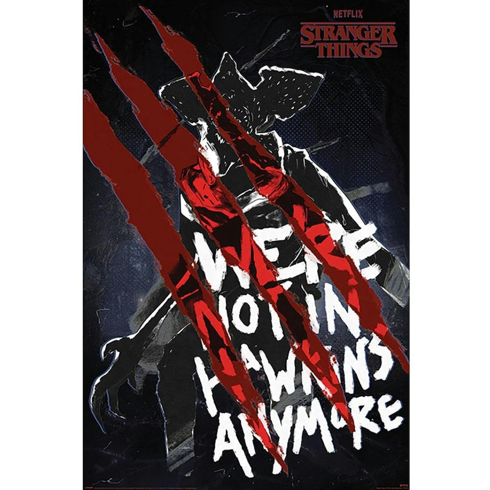 Stranger Things Demogorgon Poster - Black/White/Red - 91cm x 61cm