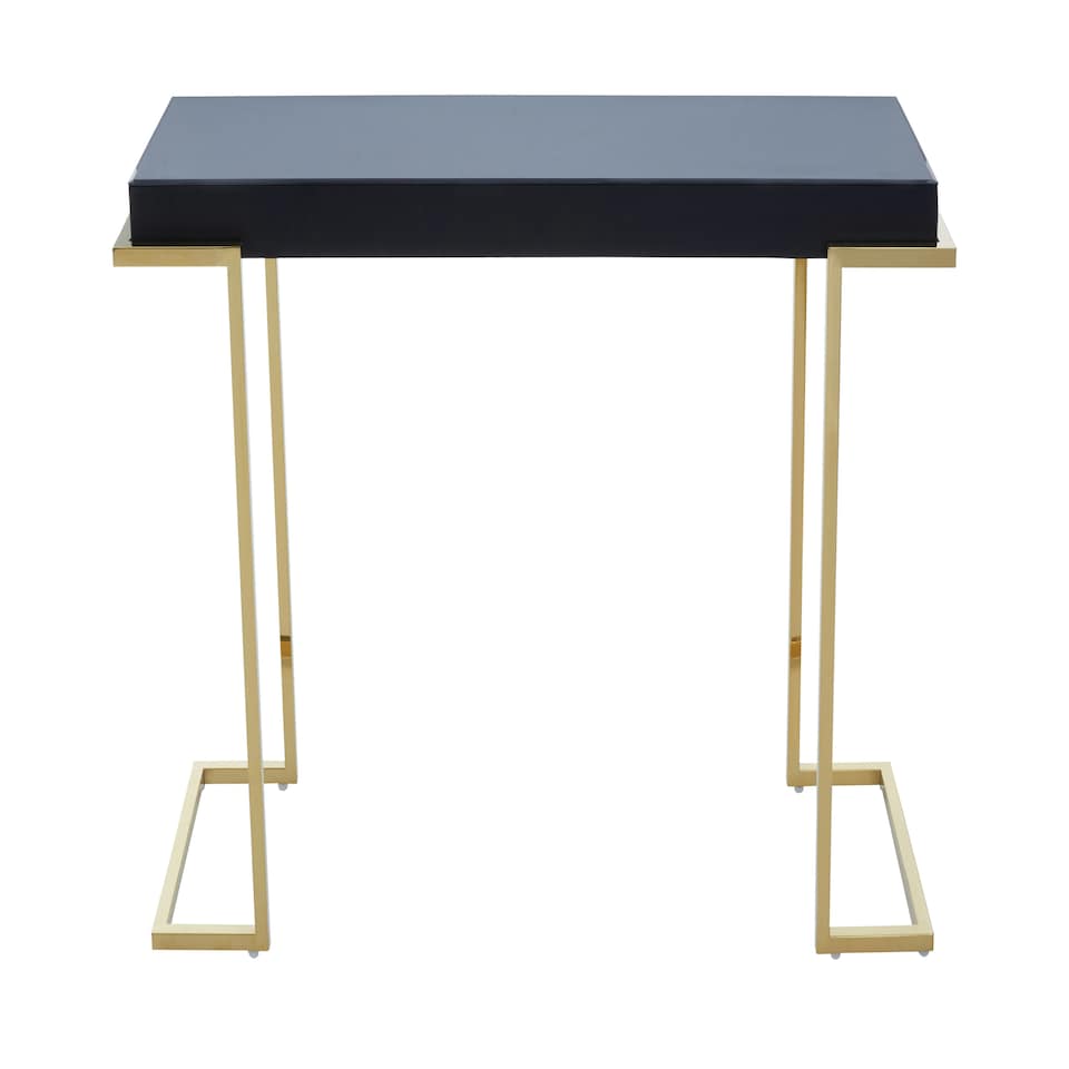image 1 of Interiors by Premier Luxe Console Table, Modern Lounge Table With C-Shaped Base, Metallic Decorative Table, Outdoor Patio Table Grey
