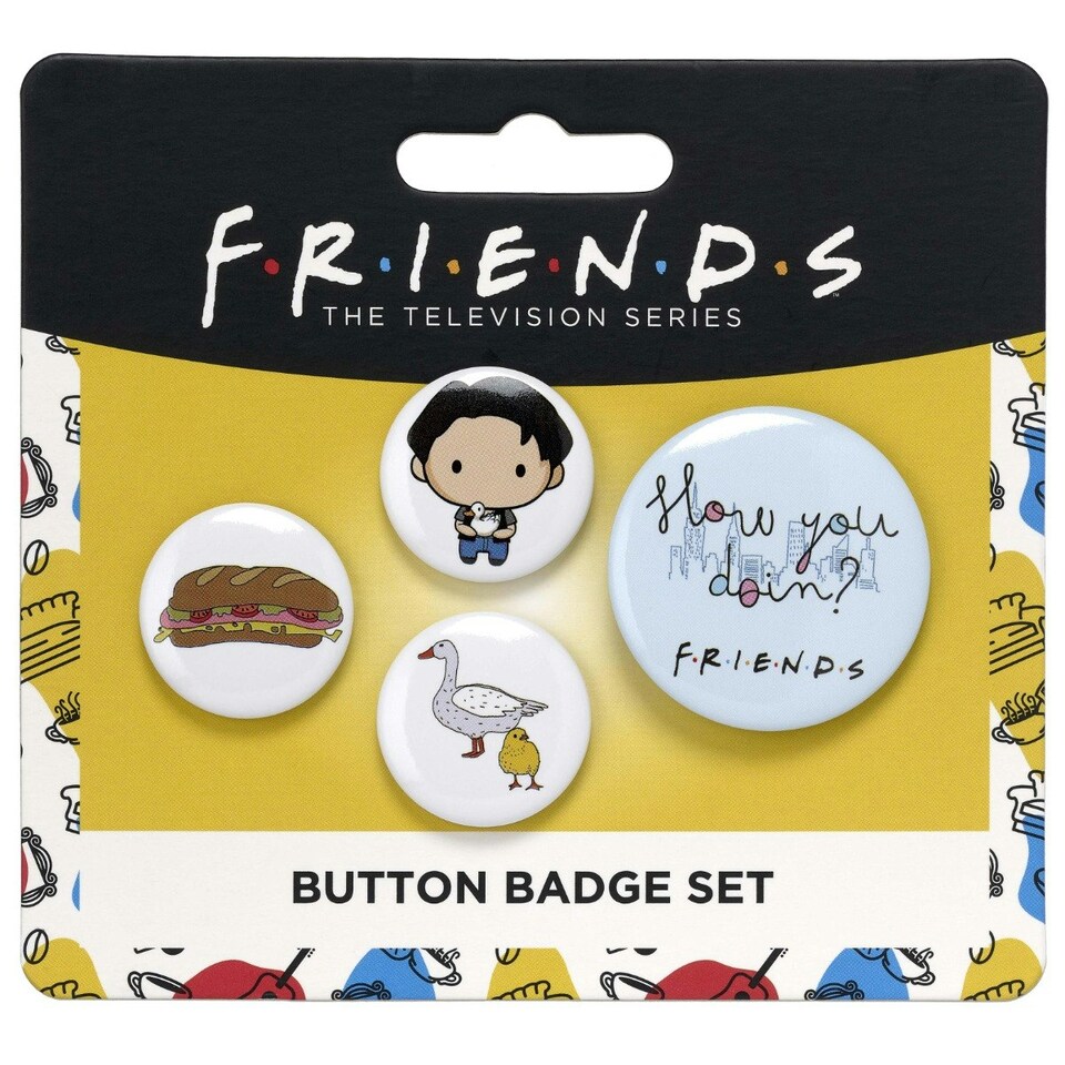 image 1 of Official Friends Joey Button Badge Set FTB0012