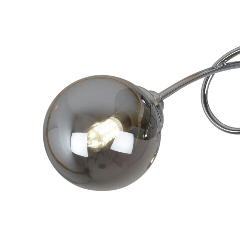 image 1 of Bungo 3 Light Polished Chrome & Smoked Glass Semi Flush Ceiling Light