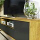 image 5 of TV Unit 200cm Oak Body with Black Doors and Drawer on Metal Base | Multi | Oak | One Size | 1
