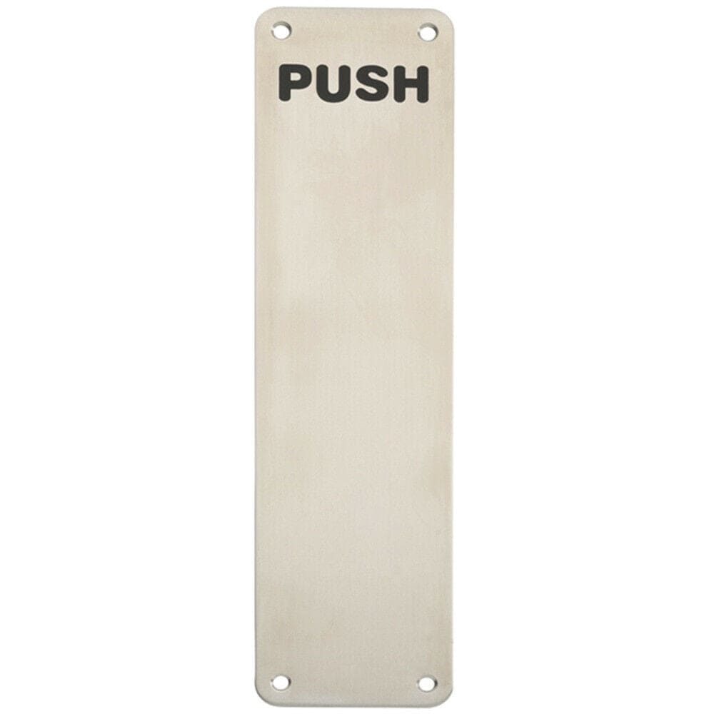 Loops Push Engraved Door Finger Plate 300 x 75mm Satin Stainless Steel Push Plate in Metallics