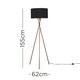 image 7 of ValueLights Camden Copper Tripod Floor Lamp with Black Shade | Black