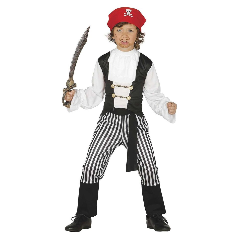 image 1 of Fiestas Guirca Childrens/Kids Buccaneer Pirate Costume Set | White | White/Black | 10-12 years | 1
