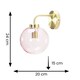 image 4 of ValueLights Frenchie Gold Wall Light Pink Tint Glass Globe Shade & Bulb | Gold | Pink